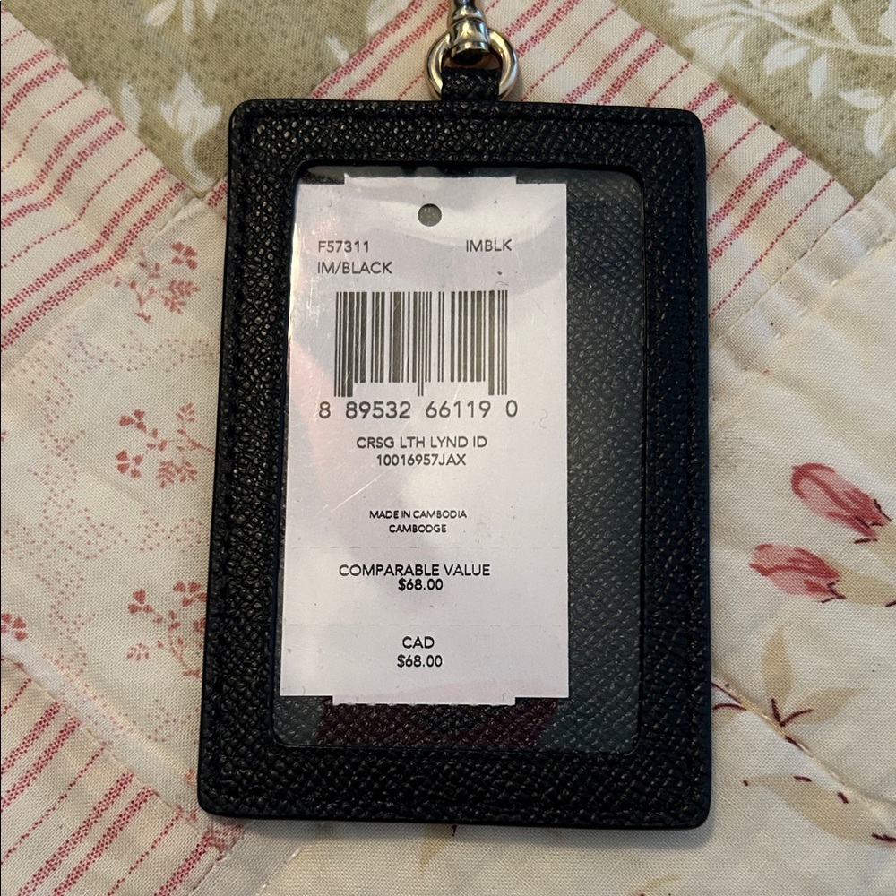 Coach Black Leather Card Holder with Clip - Picture 4 of 7